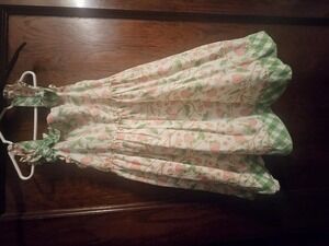 Cupcakes & Cashmere Size 7 Pink & Green Strawberry Print Dress, Sweet Strawberry